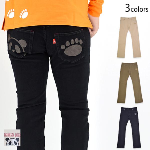 ストレッチツイルスリムストレートパンツ PANDIESTA JAPAN 533650 パンディエスタジャパン パンダ 刺繍爆買