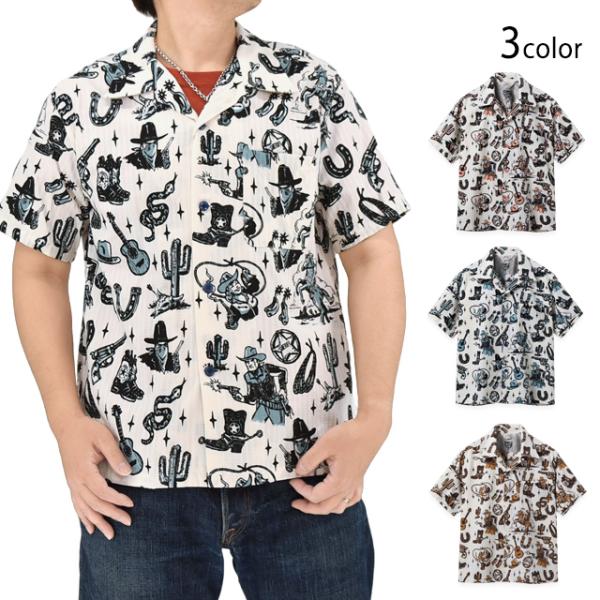 ドビーコットンオープンシャツ「THE WESTERNER by VINCE RAY」 スターオブハリウッド SH397106 ハワイアン アロハシャツ 日本製