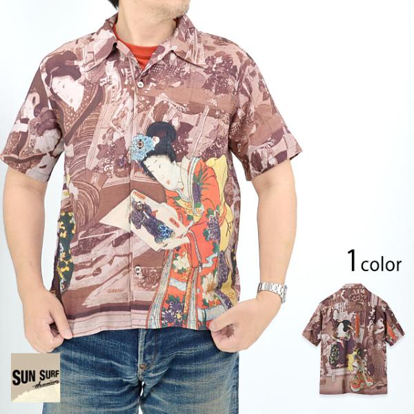 SUN SURF × 三代目 歌川豊国 SPECIAL EDITION 「今様見立士農工商・商人」アロハシャツ SUN SURF SS39325 サンサーフ爆買