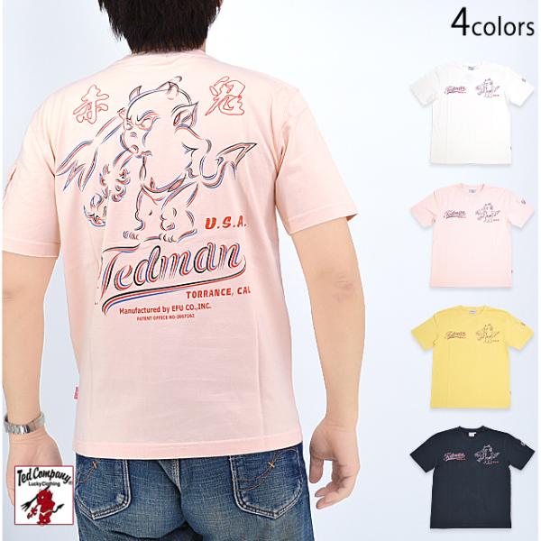 ピンストライプ半袖Tシャツ TEDMAN テッドマン TDSS-565 エフ商会 アメカジ efu 赤鬼爆買