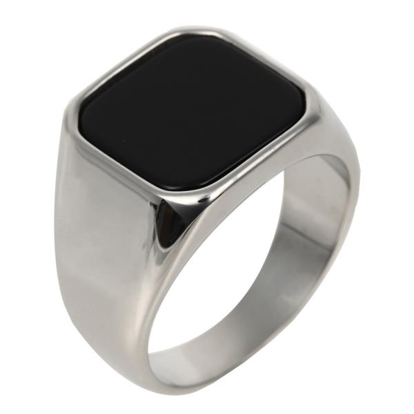 指輪 メンズ シグネットリング ステンレススチール 正方形 スクエア