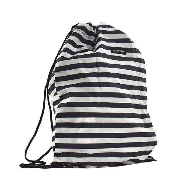 マリメッコ Marimekko ナップサック バックパック 折りたたみ 190 Wiira Smart Sack Tasaraita ボーダー ブラック ホワイト Mmk 190 Salada Bowl おしゃれブランド通販 通販 Yahoo ショッピング