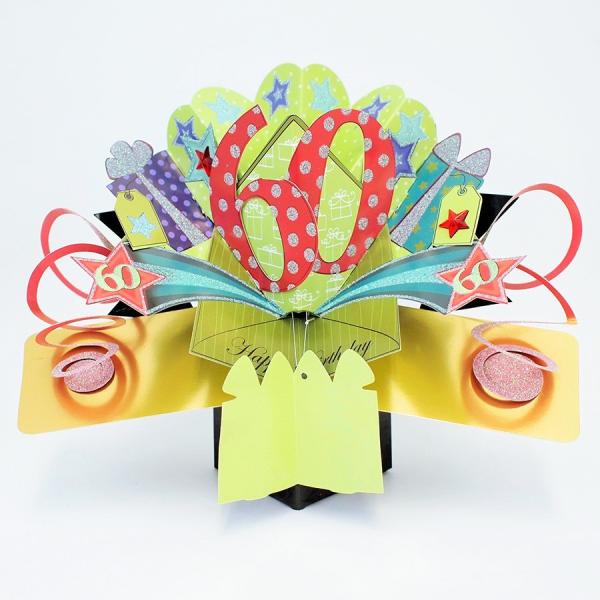 おしゃれ おもしろ 3d 3dポップアップカード 60th 60歳 Pop194 かわいい イベント ギフト グリーティングカード シャンパン シンプル セカンドネイチャー バースデー プレゼント ポイント消化 ポップアップカード メッセージカード メッセージ入り 季節行事 小物 海外