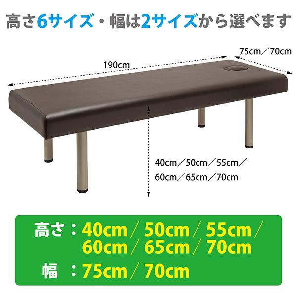 FV-217BマッサージベッドBASIC 190cm (ブラウン) 有孔 W70・W75 エステ 
