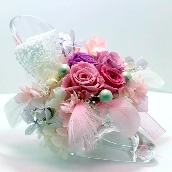 プリザーブドフラワー ガラスの靴 パール入りピンクアレンジ 結婚式 誕生日 ブライダルギフト プチギフト Flower Salon Tinkerbell 通販 Yahoo ショッピング