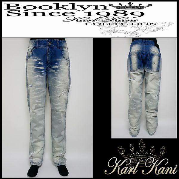 Karl Kani（カールカナイ） ボトムス ストレッチウィスカーズダメージ