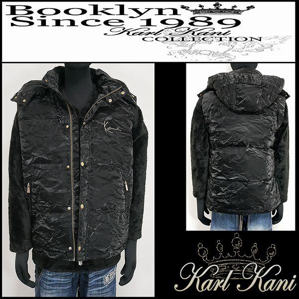 Karl Kani（カールカナイ） 服 ジャケット 撥水ロゴフードダウンベスト 