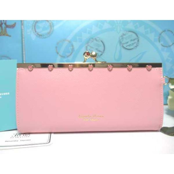 サマンサタバサ がま口財布 ピンク チャーム付き samathavacollection_pc-lw-hart