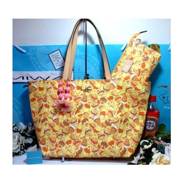 ディズニー ディズニー トート ピグレット バッグ ポーチ付 くまのプーさん 送料無料 サマンサタバサ 限定 スイーツ柄 バッグ 黄 ポーチ付 肩掛 新品 はちみつの日 サマンサベガ St Pooh Sweet Y Samathava コレクション