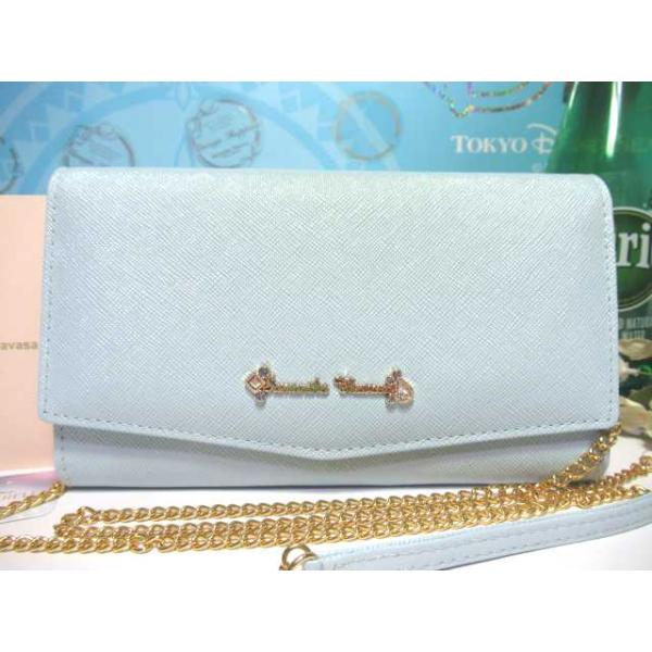 サマンサタバサ 限定 シンデレラ ビジューロゴ入 牛革 長財布 ウォレットショルダー お財布Bag ディズニー プリンセス 新品 証明書付 包装無料