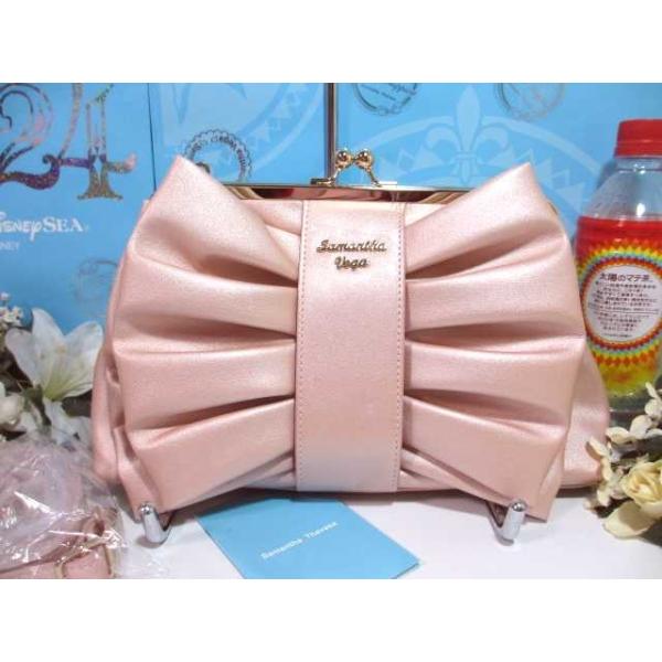 送料無料 サマンサベガ 2way ハンドバッグ リボン バッグ ショルダーバッグ クラッチバッグ パールピンク パールピンク 新品 新品 証明書付 サマンサタバサ クリスマス 限定品 Sv Party Ribonbag L P Samathava コレクション
