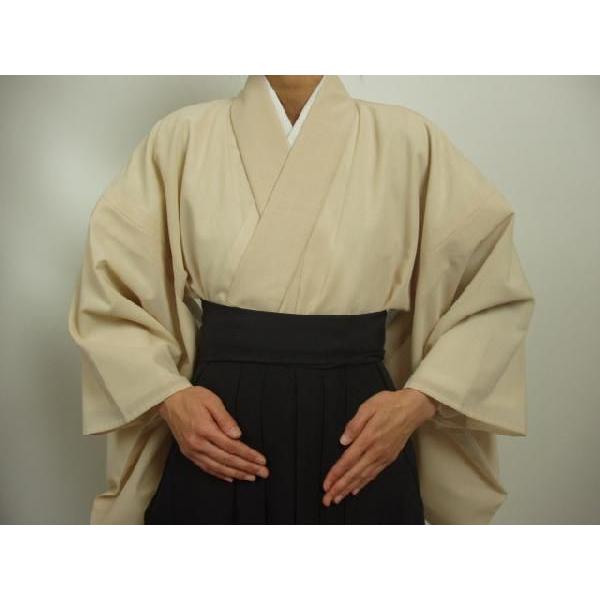弓道　夏物　着物　夏着物 着物 縞紗 (夏用) 特大 在庫限り ブラック 黒 女性用 男性用