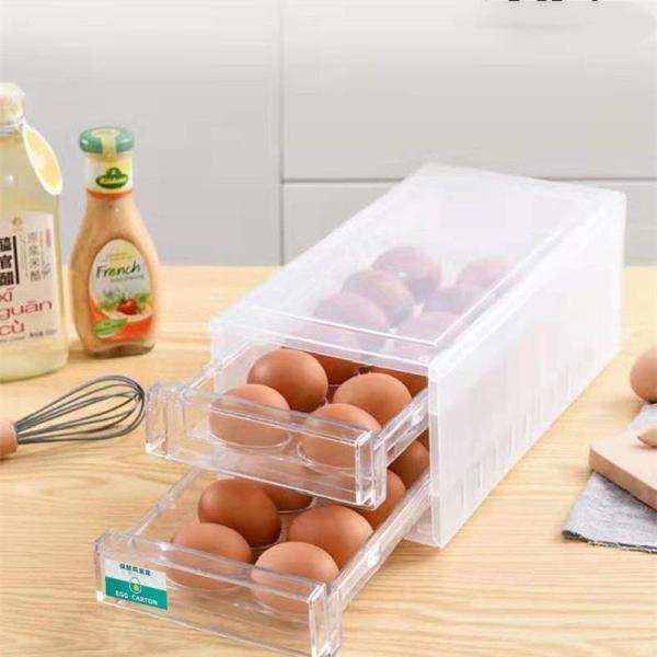 卵ケース 卵入れ 24個用 玉子収納ケース 引き出しタイプ 簡単に取り出す 冷蔵庫用 卵ボックス 卵収納 卵容器 適保管 清潔