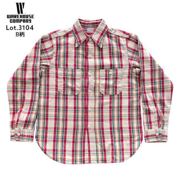 WAREHOUSE（ウエアハウス） Lot 3104 FLANNEL SHIRTS B柄 ONE WASH