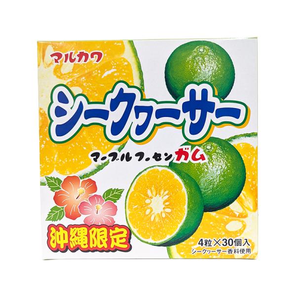 ◆商品について沖縄限定！丸川製菓の人気菓子『マーブルガム』のご当地限定お菓子です。沖縄県産のシークヮーサーを使用しており、爽やかな香りが口いっぱいに広がります。◆原材料名 砂糖（国内製造）、ぶどう糖、水飴、シークヮーサー果汁、でん粉／ガムベ...