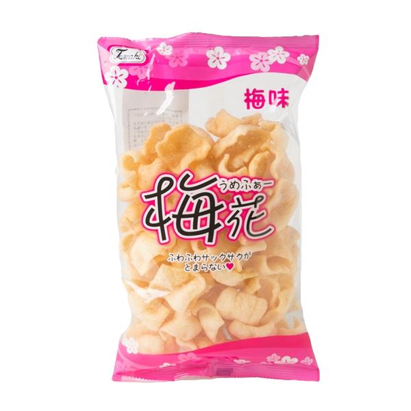 梅味のパウダーが効いた、サクサク食感のスナック菓子です。■原材料名：小麦粉、でん粉、植物油、膨張剤、食塩、梅肉パウダー、ブドウ糖、酸味料、甘味料（甘草、ステビア）、ムラサキトウモロコシ色素、香料、調味料（アミノ酸等）、（原材料の一部に大豆、...