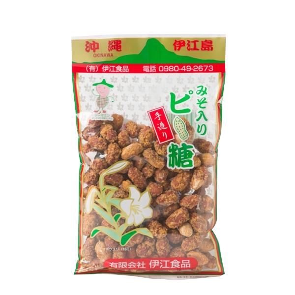 ■商品名 【伊江食品　みそ入りピー糖】■商品について ピーナッツ糖にみそ入りが仲間入り！■原材料名 落花生、ザラメ、みそ（米、大豆）、、三温糖、黒糖■内容量 170ｇ■製造日からの賞味期限 製造日より90日■メーカー／産地　など 伊江食品■...