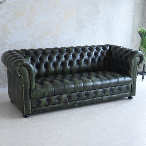 チェスター3P ウオッシュオフ GREEN　MANCHESTER ドイツ製本革レザーGERMANN MANCHESTER チェスター3P ウオッシュオフ