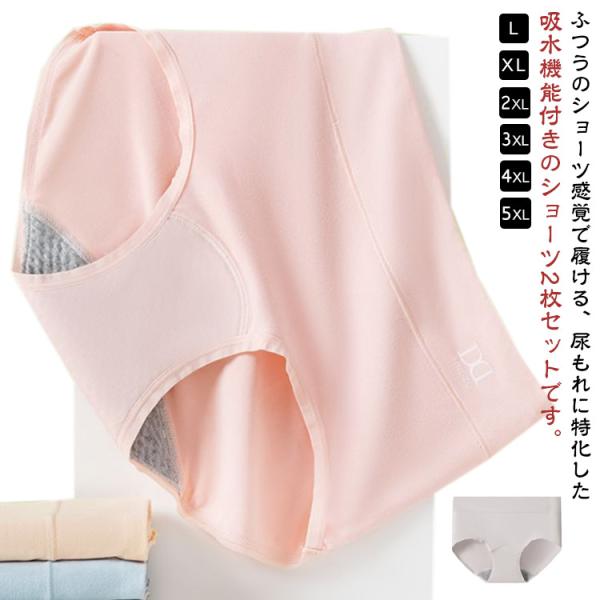 2枚セット 吸水ショーツ 尿漏れ 失禁ショーツ 30ml 尿漏れパンツ 女性用 婦人 レディース シニア 産後 軽失禁 ショーツ 失禁パンツ 深ばき