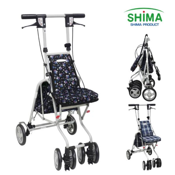 美品❕島製作所 サニーウォーカー AW-RB シルバーカー イス付 島製作所) サニーウォーカー AW-RB シルバーカー 押し車 軽量