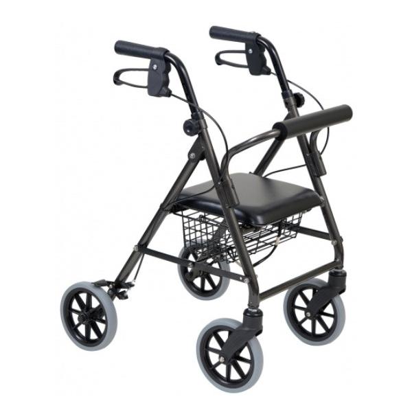 ●品名／ハッピーミニ トール●カラー／ダークグレーメタリック●サイズ／幅53.5×奥行59.5×高さ70〜84cm（7段階）●折りたたみ時幅／41cm●座面高／43cm●座面サイズ／幅28×奥行28cm●重量／6.7kg●耐荷重／80kg●...