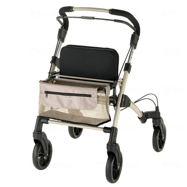 ●型番／140062●サイズ／幅63×奥行75×高さ80〜90（5段階／2.5cm）cm、折りたたみ時：奥行35×高さ90cm、座面：幅33×奥行20cm、座面高：45cm●車輪サイズ／前輪18×後輪18cm●重さ／7.6kg●材質／フレー...