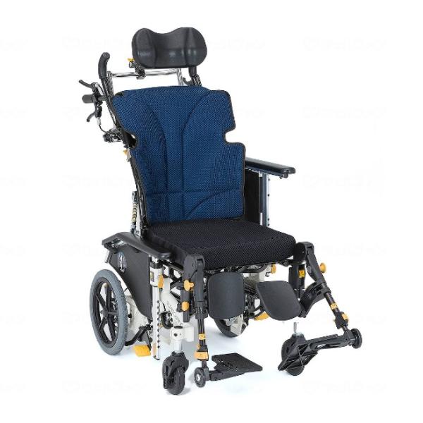 松永製作所・リクライニング介護用車椅子 軽量・コンパクトII MH-CR2L 車いす 介助式 ノーパンクタイヤ リフトアップ機能 マイチルト