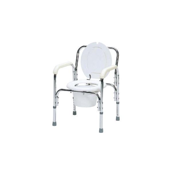 介護用トイレ付きのイス 日進医療器 アルミ製トイレチェア バックレスト付 TY523 ポータブル