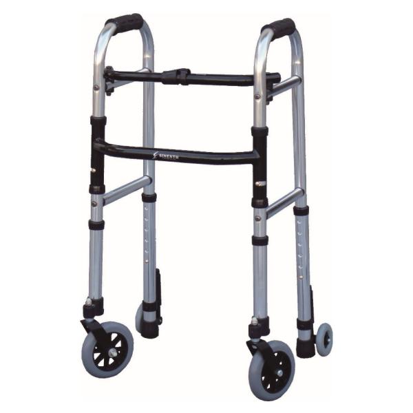●型番/WFM-4262SW5GW3●サイズ/幅47×奥行41×高さ76〜88.5●重さ/3.5kg●最大使用者体重/100kg●材質/アルミ(一部スチール）●特徴/・児童、円背または小柄な方の歩行訓練に最適です・使用しない時は折りたたんで...