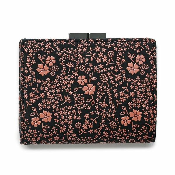 印傳屋 1604】甲州印伝 本革 がま口小銭入れ付き 二つ折り財布