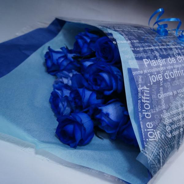 青バラの花束【10本】3種類の青バラが選べる　青いバラ　青い薔薇　青バラ　プレゼント　花言葉　不可能/神の祝福/奇跡　ブルーローズ キャバクラ 誕生日 花