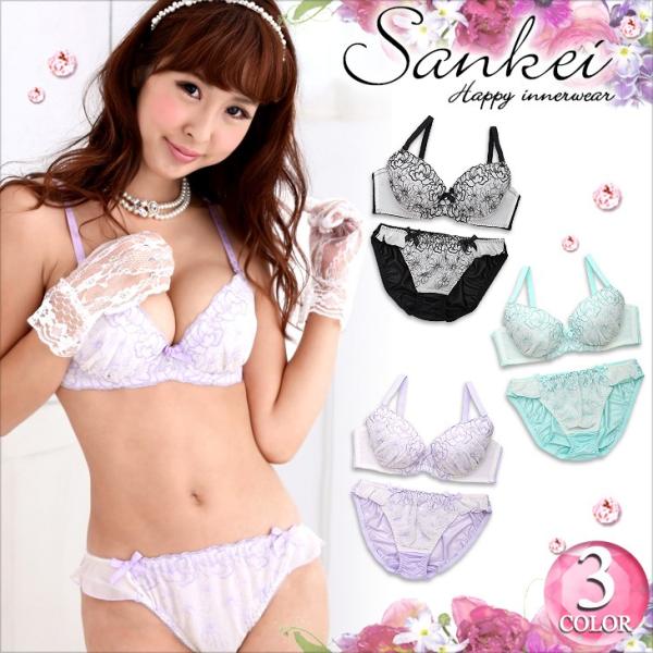 ブラジャー セット 下着セット ランジェリー ブラジャー＆ショーツ(ブラ ブラセット ブラショー ブラショーツ 盛りブラ)(BCDEFカップ)(Dolce Fiora)シフォン 花