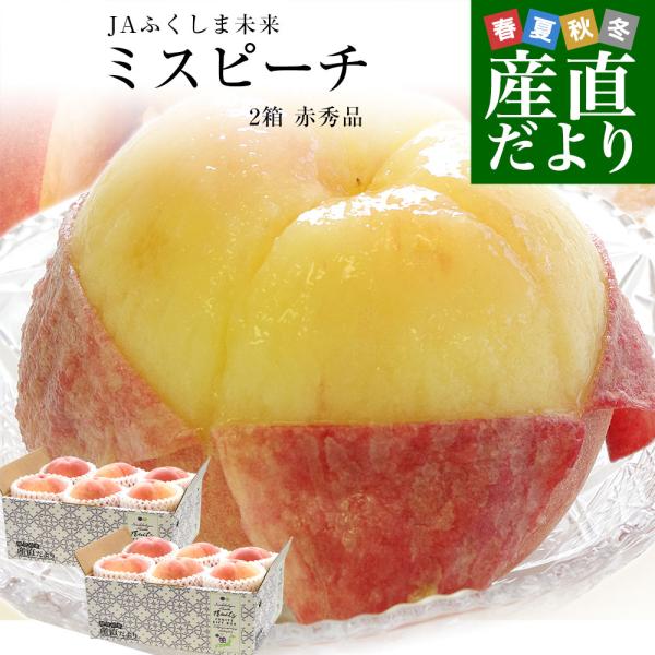福島県産 JAふくしま未来 ミスピーチ ご家庭向け 赤秀品 約2キロ×2箱 (5玉から6玉×2箱) 送料無料 もも 桃 モモ