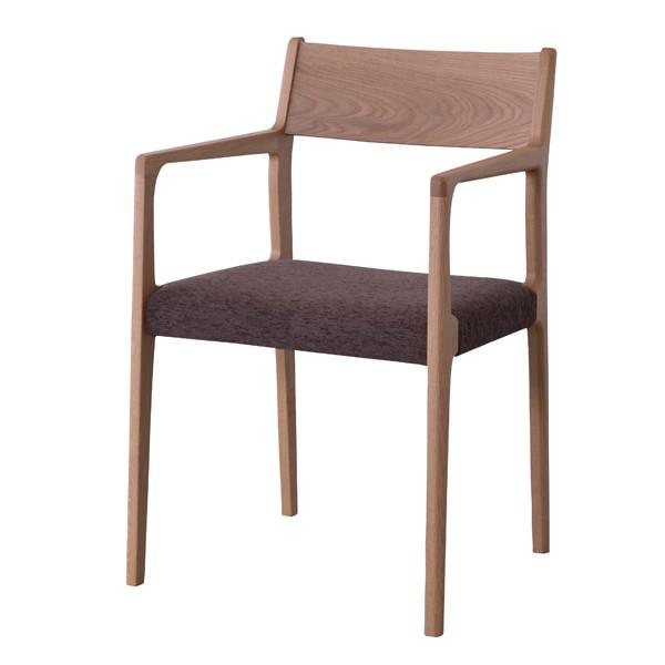 ダイニングチェア Oak chair ダイニングチェア おしゃれ 天然木 オーク 肘あり ファブリック 日本製