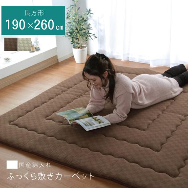こたつ 敷き布団 ふっくら 190×260cm ラグ マット 長方形 国産 インド