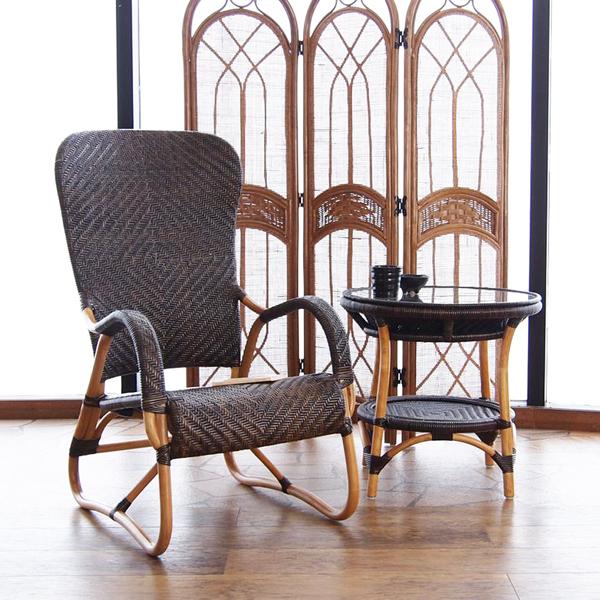 高級】ラタン ハイバックチェア イハイバック 籐 アジアン