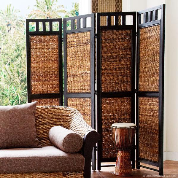 昭和レトロ エスニック 4連 ラタンパーテーション 間仕切り パーティション 昭和レトロ 4連 ラタンパーテーション 間仕切り パーティション