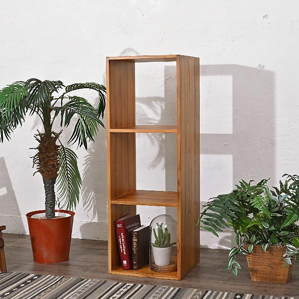 オープンラック 3段タイプ ワックス仕上げ リビング 収納 棚