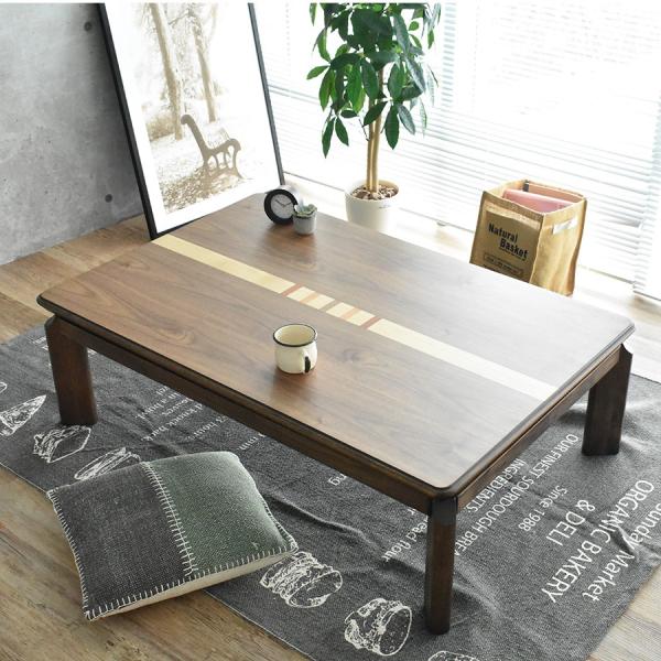 こたつテーブル 長方形 105 × 75 cm 家具調 木目 高さ調節 継脚 おしゃれ 北欧 天然木 木製 ブラウン ナチュラル 新生活