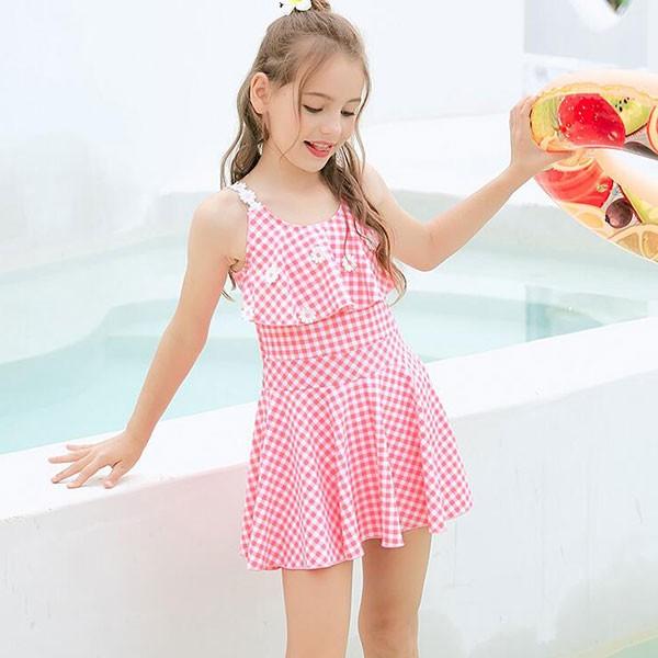 水着 キッズ ワンピース 女の子 子供水着 ワンピ ガールズ チェック柄 3色 ピンク レッド ブラック 温泉 プール 海 ビーチ 旅行 4l 5l 6l 全店2点送料無料 Sand1486 サンドリスオンライン 通販 Yahoo ショッピング