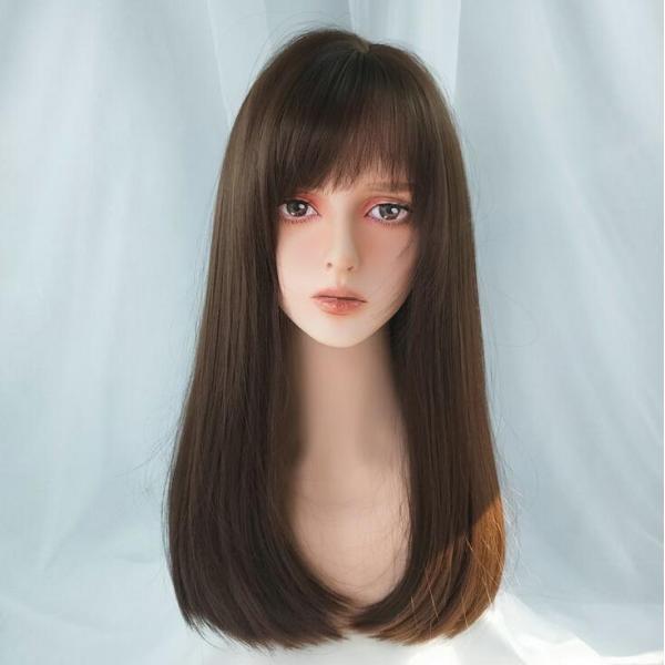 ウィッグ セミロング ストレート髪 ミディアムヘア 自然 小顔効果 レディース Wig コスプレウィッグ 仮装 女装 変装 ヘアネット付き 茶髪 Dejapan Bid And Buy Japan With 0 Commission
