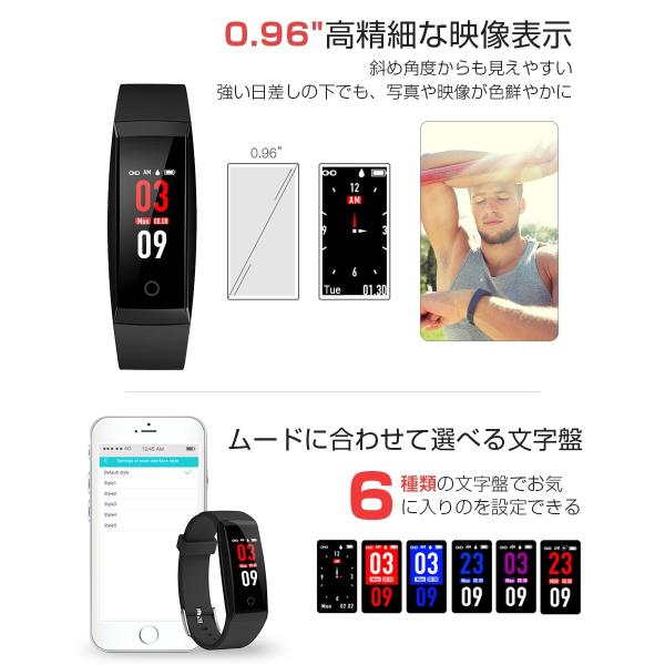 Itdeal スマートブレスレット 防水 活動量計 スマートウォッチ 多機能 心拍計 歩数計 睡眠検測 タッチ操作 Bluetoot Olhodaguadocasado Al Gov Br