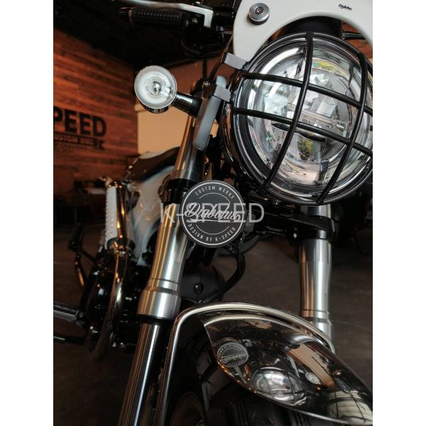 ホンダスーパーカブ スポーツカブ フロントカバー ホーンカバー55 スーパーカブ HONDA ホンダ C100 フロントカバー：アルミホーン