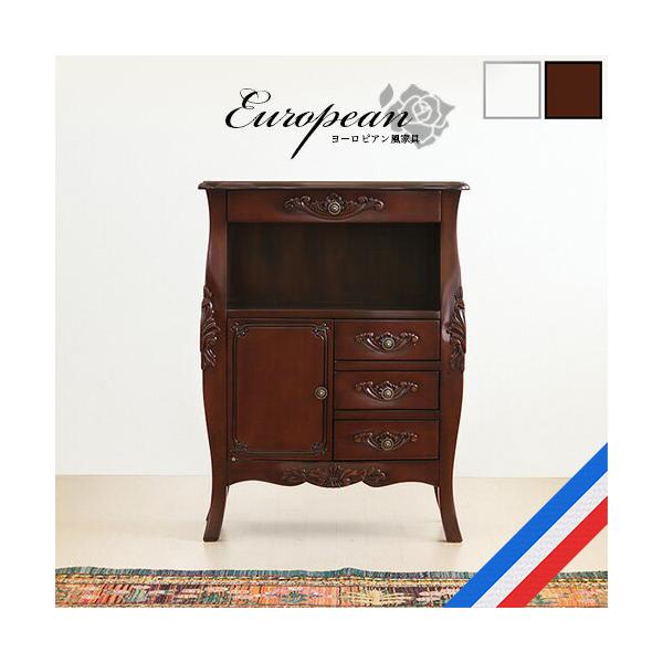 開梱設置 猫脚リビングボード 幅60cm ブラウン 完成品 猫足