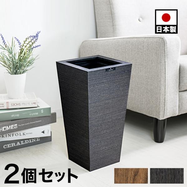 ゴミ箱 おしゃれ 2個セット 約幅20cm 正方形 ダストボックス 黒