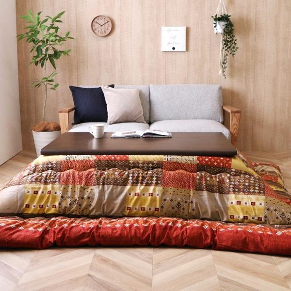 こたつ布団 日本製 長方形 大判 ギャベ柄 なめらかタッチ 省エネ