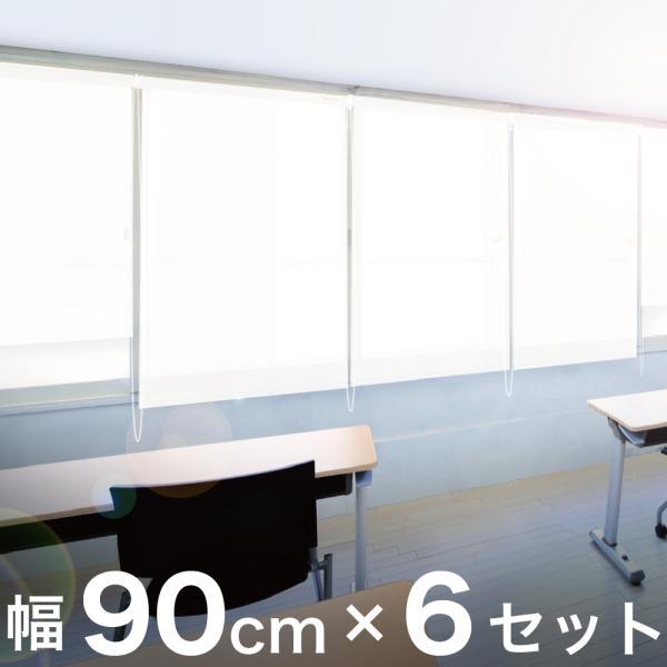 6本セット ロールスクリーン 幅90 丈250cm 目隠し 業務用 まとめ売り 幅90cm 高さ250cm 幅5m 本棚 用 オフィス キッチン 収納 隠す