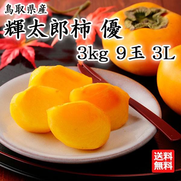 鳥取県オリジナル品種 輝太郎柿 優 3L 3kg 9玉 JA鳥取いなば きたろう 鬼太郎 鳥取県産