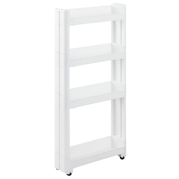 値下げ  隙間 ワゴン 幅10.5 奥行45cm 4段 スリムワゴン 隙間収納 キャスター付き 収納 ラック スリムラック ストッカー M5-MGKFU7037