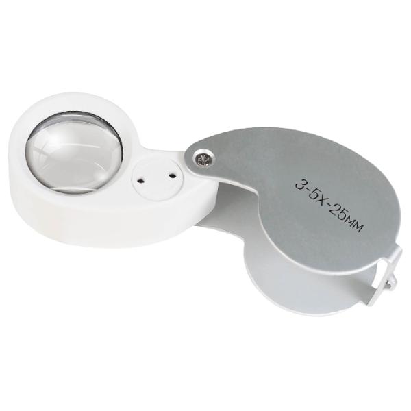 さまざまな精密作業で大活躍のLEDライト付きコンパクトルーペ。LEDライト付きで見えやすく、レンズは実倍率3〜5倍と高倍率で鑑定・校正・閲覧などお仕事のお供。肉眼ではわからない植物の観察などにも最適。簡単開閉可能＆軽量で手に負荷がかかりませ...